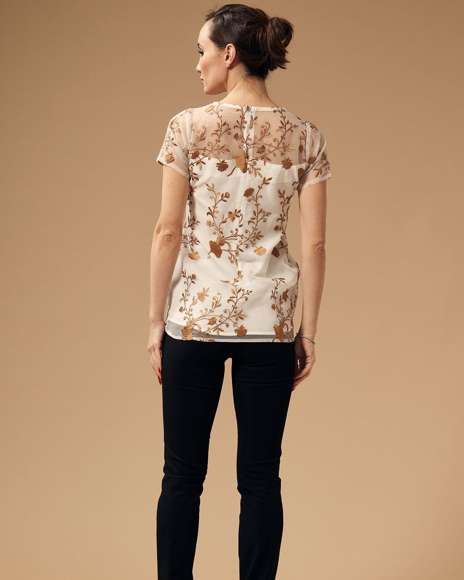 Organza Embroidered Floral shirt