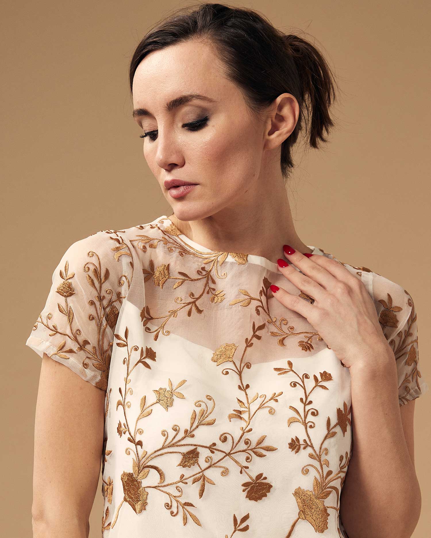 Organza Embroidered Floral shirt